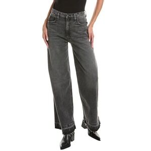 Hudson‎ James High-Rise Wide Leg Jeans Women's Size 34 Black Smoke Released Hem